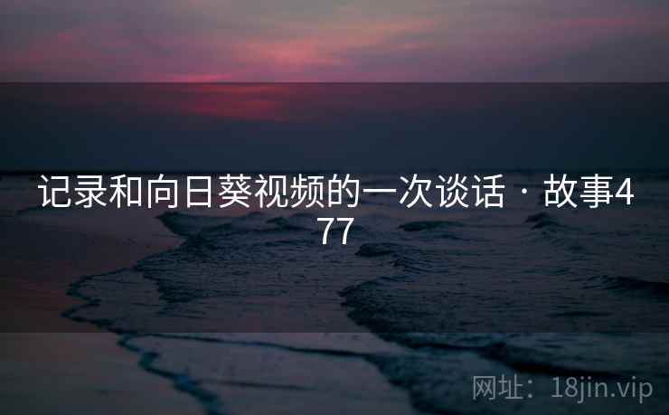 记录和向日葵视频的一次谈话 · 故事477